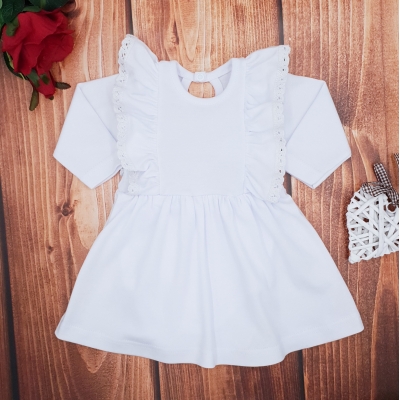 biała sukienka niemowlęca z koronką